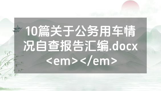 10篇关于公务用车情况自查报告汇编.docx<em></em>