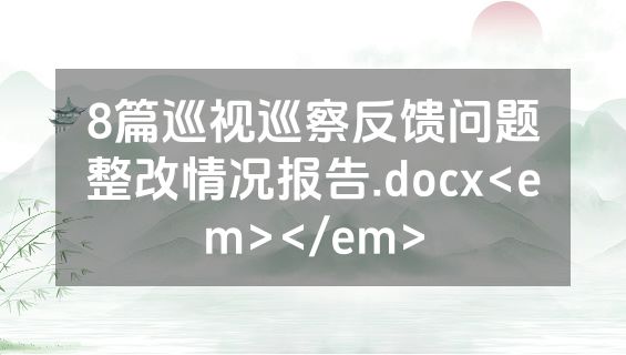 8篇巡视巡察反馈问题整改情况报告.docx<em></em>
