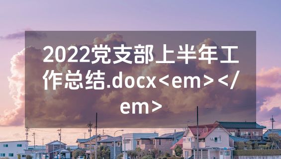 2022党支部上半年工作总结.docx<em></em>