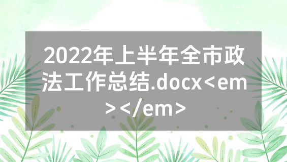 2022年上半年全市政法工作总结.docx<em></em>