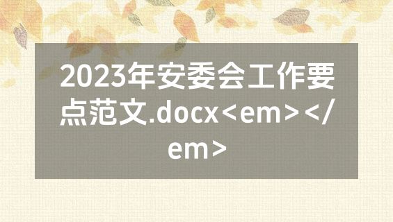 2023年安委会工作要点范文.docx<em></em>