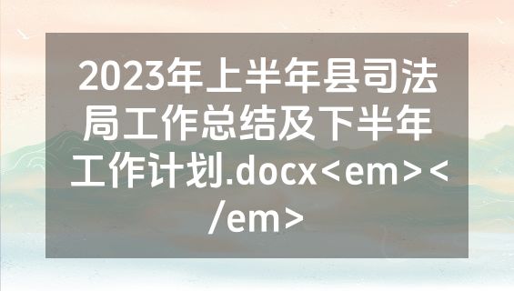 2023年上半年县司法局工作总结及下半年工作计划.docx<em></em>