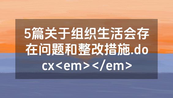 5篇关于组织生活会存在问题和整改措施.docx<em></em>