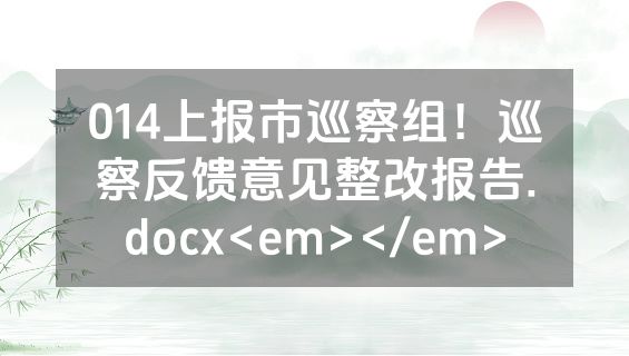 014上报市巡察组！巡察反馈意见整改报告.docx<em></em>