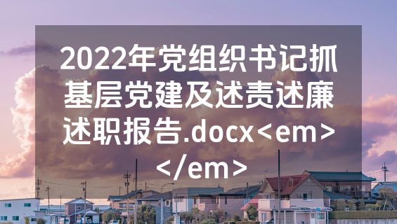 2022年党组织书记抓基层党建及述责述廉述职报告.docx<em></em>