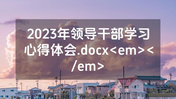 2023年领导干部学习心得体会.docx<em></em>