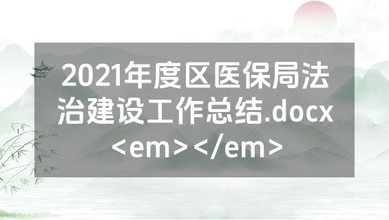 2021年度区医保局法治建设工作总结.docx<em></em>