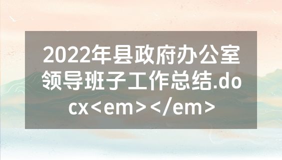 2022年县政府办公室领导班子工作总结.docx<em></em>