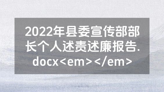 2022年县委宣传部部长个人述责述廉报告.docx<em></em>