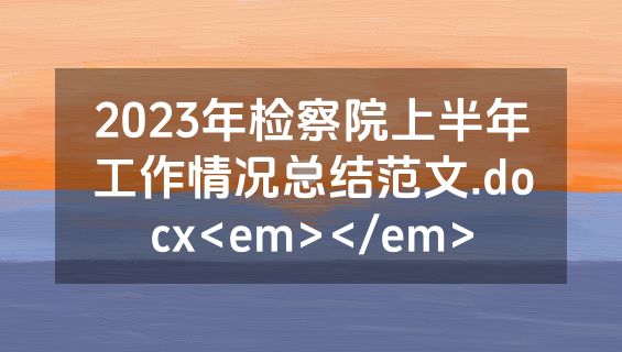 2023年检察院上半年工作情况总结范文.docx<em></em>