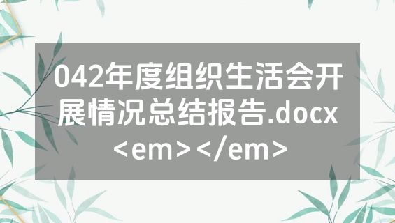 042年度组织生活会开展情况总结报告.docx<em></em>