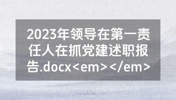 2023年领导在第一责任人在抓党建述职报告.docx<em></em>