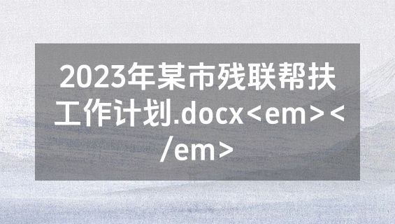 2023年某市残联帮扶工作计划.docx<em></em>