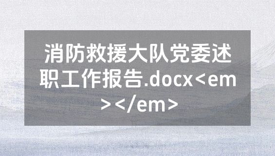 消防救援大队党委述职工作报告.docx<em></em>