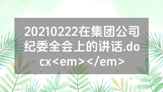 20210222在集团公司纪委全会上的讲话.docx<em></em>