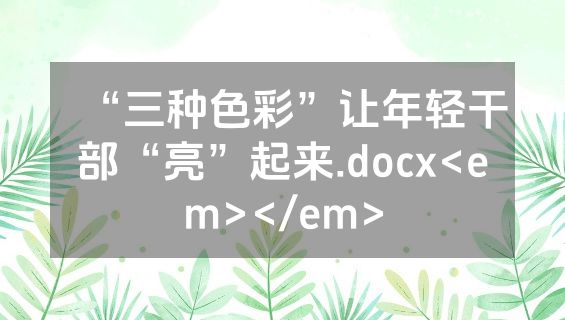 “三种色彩”让年轻干部“亮”起来.docx<em></em>