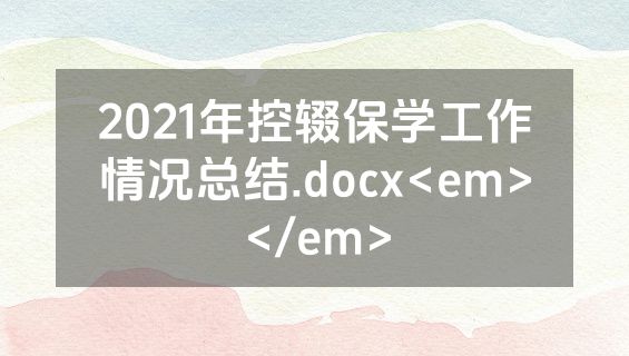 2021年控辍保学工作情况总结.docx<em></em>