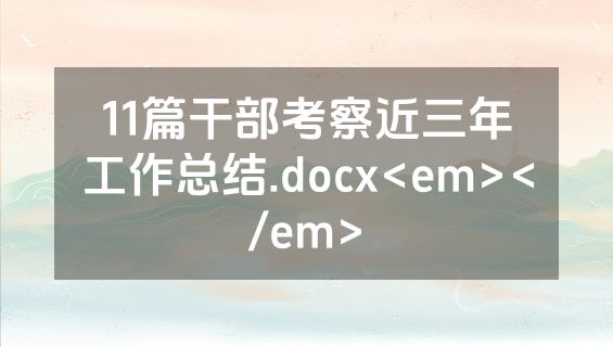 11篇干部考察近三年工作总结.docx<em></em>