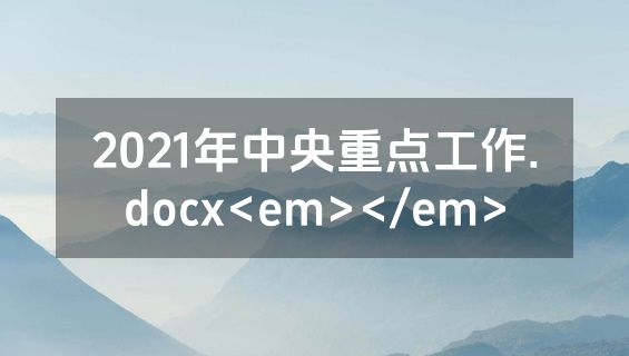 2021年中央重点工作.docx<em></em>