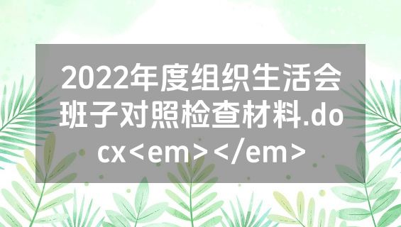 2022年度组织生活会班子对照检查材料.docx<em></em>