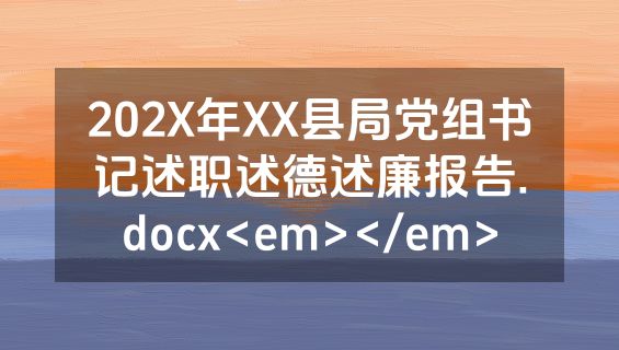 202X年XX县局党组书记述职述德述廉报告.docx<em></em>