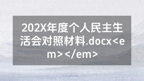 202X年度个人民主生活会对照材料.docx<em></em>