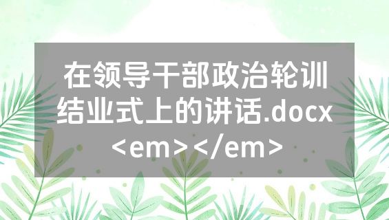 在领导干部政治轮训结业式上的讲话.docx<em></em>