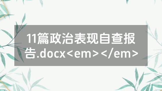 11篇政治表现自查报告.docx<em></em>