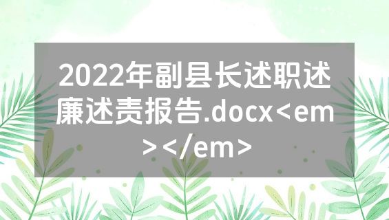2022年副县长述职述廉述责报告.docx<em></em>