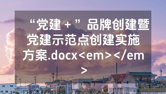 “党建＋”品牌创建暨党建示范点创建实施方案.docx<em></em>