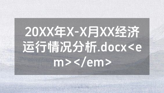 20XX年X-X月XX经济运行情况分析.docx<em></em>