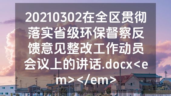 20210302在全区贯彻落实省级环保督察反馈意见整改工作动员会议上的讲话.docx<em></em>