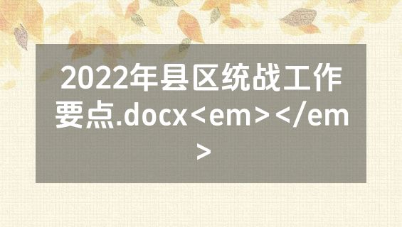 2022年县区统战工作要点.docx<em></em>