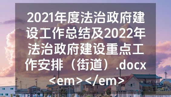 2021年度法治政府建设工作总结及2022年法治政府建设重点工作安排（街道）.docx<em></em>