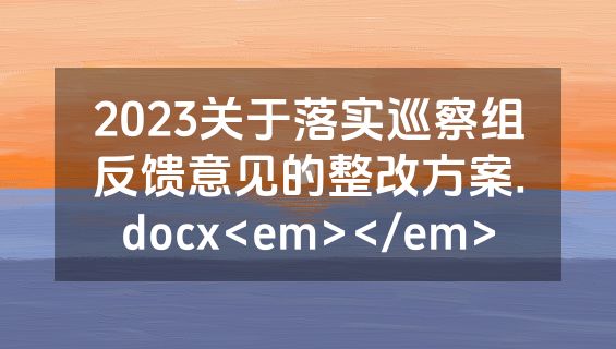2023关于落实巡察组反馈意见的整改方案.docx<em></em>