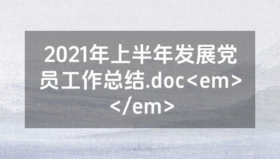 2021年上半年发展党员工作总结.doc<em></em>