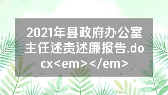 2021年县政府办公室主任述责述廉报告.docx<em></em>