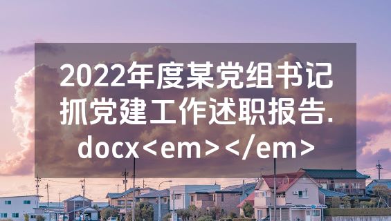 2022年度某党组书记抓党建工作述职报告.docx<em></em>