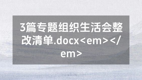3篇专题组织生活会整改清单.docx<em></em>