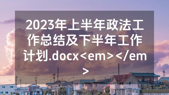 2023年上半年政法工作总结及下半年工作计划.docx<em></em>
