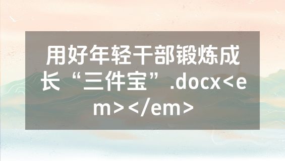 用好年轻干部锻炼成长“三件宝”.docx<em></em>