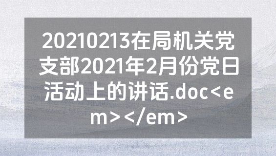 20210213在局机关党支部2021年2月份党日活动上的讲话.doc<em></em>