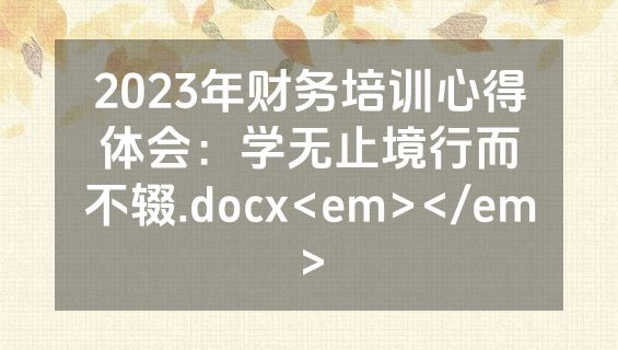 2023年财务培训心得体会：学无止境行而不辍.docx<em></em>