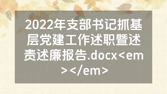 2022年支部书记抓基层党建工作述职暨述责述廉报告.docx<em></em>