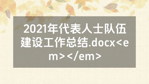 2021年代表人士队伍建设工作总结.docx<em></em>