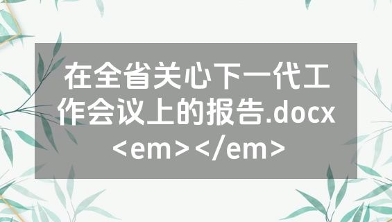 在全省关心下一代工作会议上的报告.docx<em></em>