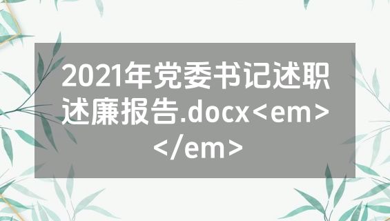 2021年党委书记述职述廉报告.docx<em></em>