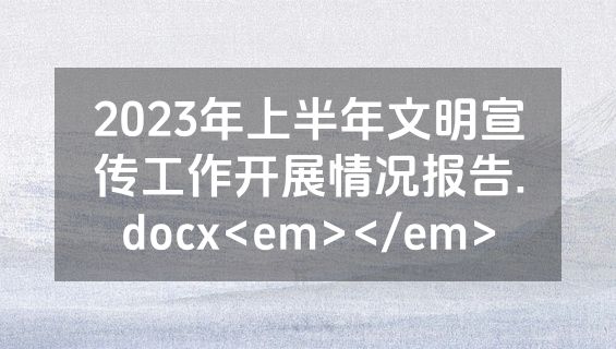 2023年上半年文明宣传工作开展情况报告.docx<em></em>