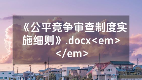 《公平竞争审查制度实施细则》.docx<em></em>