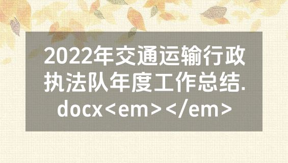 2022年交通运输行政执法队年度工作总结.docx<em></em>